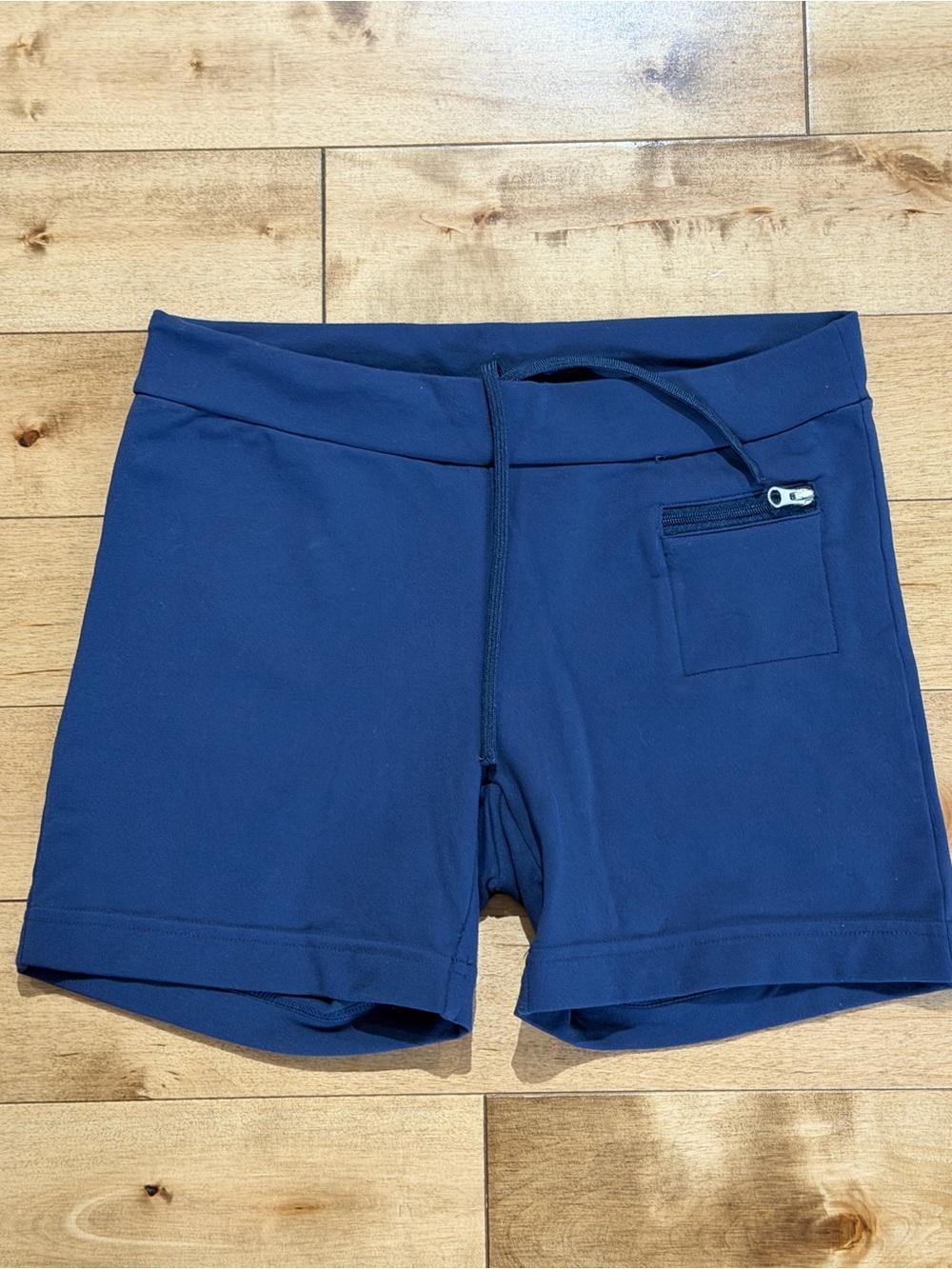 Aerie Fit Navy Bike Shorts with Zip Pocket